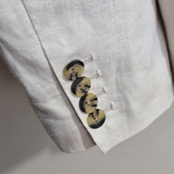 Quince Womens XL European Linen Structured Blazer Sand Jacket Clean Girl NWOT - Picture 8 of 13